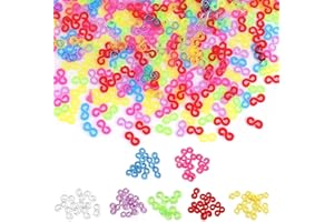 STBNVF 1000 Pcs Loom Bands S Clips, S Clips for Loom Bands, Loom Bands Refill, Loom Band Clips, Colorful S Clip Rubber Band Clips, for Loom Bracelets DIY Craft Bracelets Kit Bracelet Clips