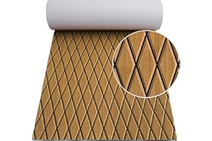 Hzkaicun 190x70cm Feuille Pont de Bateau en Faux Teck en Mousse Eva pour Plancher Marin de Yacht Tapis de Sol de Bateau Autocollant imperméable Auto-adhésif aux Yachts, Bateaux à Moteur, Kayaks