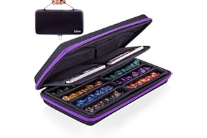 SIQUK Custodia per Dadi DND Scatola per Dadi e Vassoio con Fessura Rimovibile Supporto per Organizer per Dadi con Maniglia per DND e Altri Giochi da Tavolo Rpg