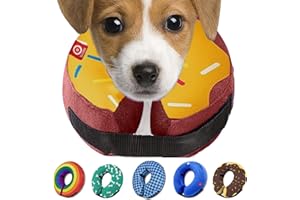 Ducomi Aufblasbares Halskrause Hund und Katze – zur Nach Operationen Erholung des Tieres – Freiheit bei Bewegungen und Sicht – Verhindert Kratzer und Bisse (Krapfen, XS)