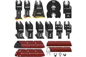 AMZWEI 156PCS Multitool Blades Kit – Titanium Oscillating Tool Blades & Sanding Pads for Wood, Metal & Plastic | Quick Release, Universal Fit for DeWalt, Makita, Bosch, Milwaukee, Ryobi, Fein
