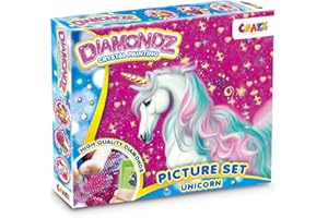 DIAMONDZ CRYSTAL PAINTING CRAZE DIAMONDZ UNICORN - Set fai da te per bambini, per pittura con diamanti, 25 x 35 cm