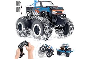 Gindoly Ferngesteuertes Auto,2,4 GHz Ferngesteuerter Monstertruck, 4WD 15+ km/h Hobby Offroad RC Auto, Wasserdicht Geländewagen Auto mit 2 Batterien, Spielzeug für Kinder ab 6 7 8 9 10 11 12 Jahre
