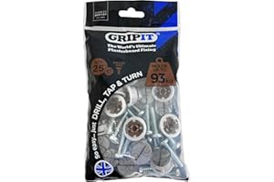 Gripit Brown Plasterboard Fixings - Pack of 25 - Heavy Duty Stud Wall fixings - Plasterboard Anchors - Ideal for Radiators, AV Equipment and Lighting - Easy Install - Holds Up to 93kg - UK Designed