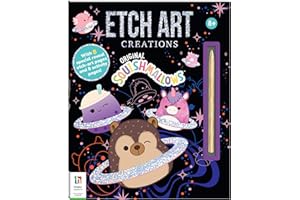 HINKLER - Original Squishmallows Etch Art Creations Buch - Perfekt für Kinder ab 6 Jahren - Kratzkunst für Kinder - Kunst- und Bastelbuch - Geschenke für Mädchen