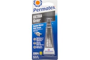 Permatex 22074 Ultra Grey RTV Silicone Gasket Maker: Low Odor, Sensor-Safe, Non-Corrosive Sealant with Oil Resistance 14g