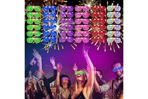 SZHFU 36 Pcs Neon glasses Party, Shutter Unisex 6 Colors Party Flashing glasses, 3 Modes light up glasses, Led glasses neon accessories, for Christmas Halloween Wild Clubbing Birthday Party (36 Pcs)