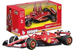Burago Ferrari SF-24 Charles Leclerc #16 2024 - Modellino Realistico Auto in Scala 1:43, Guidata da Charles Leclerc, Licenza Ufficiale Ferrari, Età consigliata 3+ Anni