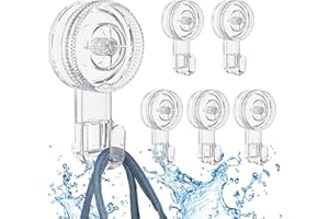 Quntis 6Pack Saugnapf Haken Ohne Bohren Saughaken Extra Stark 5KG Blastbar Kombination aus Kleber Vakuum Wasserdicht für Fenster Bad Küche Transparent