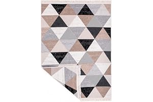 JIMRI Fashion4Home Dywan z krótkim włosiem - Boho Kilim, dywan do salonu, sypialni i kuchni, dywan bieżnik, dywan na korytarz, do pokoju dziecięcego, karo, wymiary: 160 x 230 cm