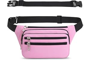 IHIGOGOFA Bauchtasche Gürteltasche Hüfttasche mit Einem 60 cm Verlängerten Gürtel Unisex Modern Umhängetaschen Handytasche für Outdoor Reise Wandern Hundetraining Damen und Herren (Rosa#1)