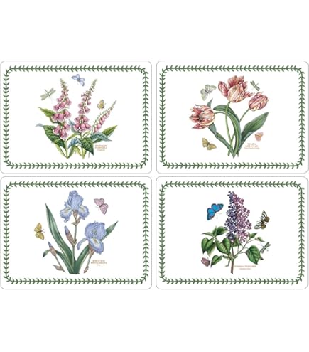 Pimpernel Set Di 4 Tovagliette All'Americanaiola In Legno – Design Fragole Rosse, Resistenti Al Calore 100°C, Antimacchia, 40x29,8 Cm