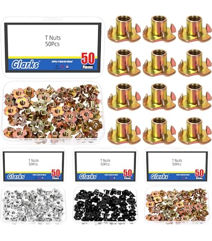 Swpeet 122-Piece Threaded Wood Insert Kit – Zinc Plated Carbon Steel Furniture Screw Nuts, Hex Socket, 1/4"-20 & 5/16"-18, Assorted Lengths, With Wrenches