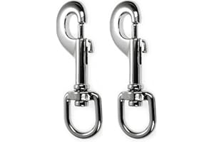 Karabińczyk z przegubem obrotowym, 2 sztuki w zestawie, karabińczyk obrotowy do obroży dla psa, stal – karabińczyk 90 mm, zastosowanie z linką dla psa Paracord 550, karabińczyk z obrotową główką, kolor srebrny – marka Ganzoo