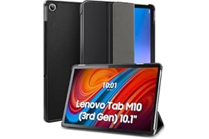 DLveer Coque pour Lenovo Tab M10 (3rd Gen) 10,1 Pouces 2022,Ultra Fin à PU Support Housse Étui avec Veille/Réveil Automatique,Coque pour Lenovo Tab M10 3e génération 10.1''(TB328FU/TB328XU),Noir