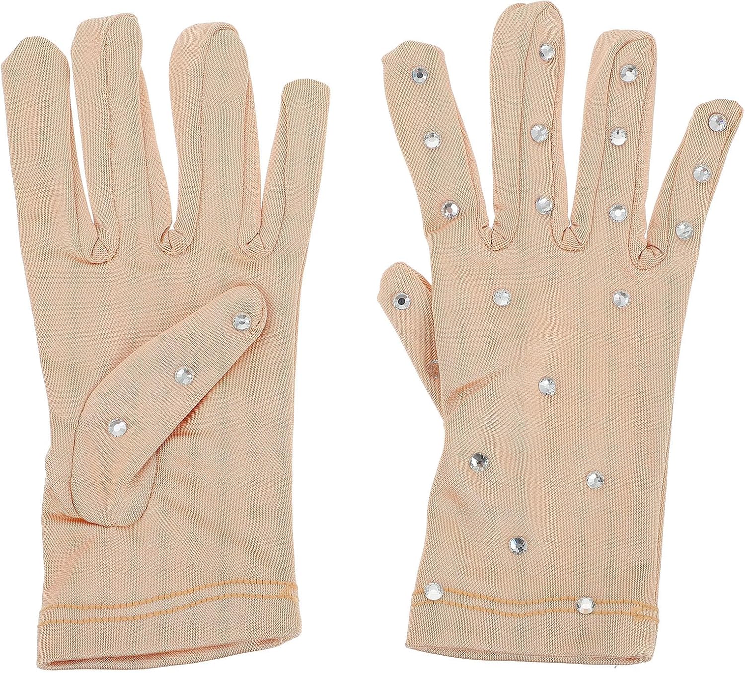 GALPADA Guantes Antideslizantes de Fibra Elástica Protección Térmica y Transpirables Gemas de Imitación para Vestida Patinaje Artistico Niña Ideales para Patinaje sobre Hielo