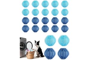 SEESUNO 24 Pcs Pet Hair Remover Washing Machine, Pet Fur Catcher Balls for Dog Cat and Laundry Bedding Clothes