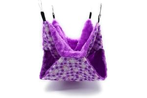 RatsLive® Nagetier Hängematte/Kleintierbett für Ratten, Hamster, Chinchillas und Eichhörnchen 35 × 35 cm (Lila/Lila)