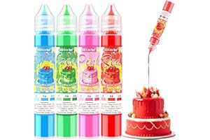 ERCORART Colorante Alimentarios - 4 Colores Colorante Alimentario Reposteria de Alta Concentración, Colorante Alimentario Líquido para Fondant Blanco, Harina, Natilla - 30 ml (Rojo, Verde, Rosa, Azul Cielo)
