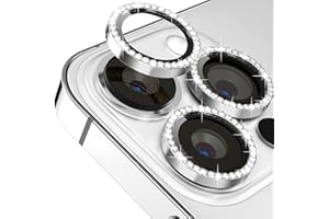 ICARER FAMILY Glitzer Kameraschutz Design für iPhone 14 Pro 6.1/ iPhone 14 Pro Max 6.7 Kamera Schutz Bling,ICARERFAMILY Ultra HD Clear Diamond Kameraschutz,[Hülle Freundllich] Einfach Installieren - Silber