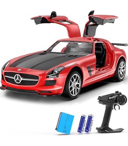 RC Auto Mercedes-Benz SLS AMG – Ferngesteuert, 1:16 Mit LED-Beleuchtung Für Kinder & Erwachsene