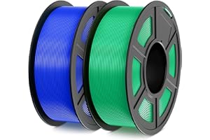 ‎SUNLU SUNLU PLA Filament 1.75mm,Sauber Gewickelt 3D Drucker Filament PLA 1.75mm,Maßgenauigkeit +/- 0,02mm, 1KG Spule 3D Filament, 2 Pack,Kompatibel Mit den Meisten 3D Drucker,PLA Blau+Grün
