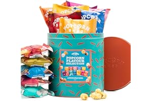 Boîte-Cadeau de Sélection de Snacks de Popcorn Gourmet Popcorn Shed, 12 Saveurs de Popcorn en Paquets Snack de Taille Portions, Cadeau Ultime pour les Gourmets Amateurs de Collations