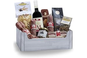 Cesti Natalizi Speciale Italia – Cesto Natalizio Gastronomico Umbria e Dintorni, Confezione Regalo Natale con Prodotti Alimentari Tipici della Regione Umbria, 10 pezzi