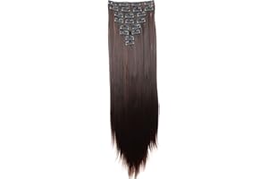 CAISHA XXL 24" 8 Pieces Set Clip In Extensions Hair Extension Hairpiece Straight Dark Brown Mix CES23