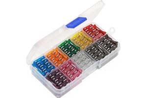 T Tocas Premium Flachsicherungs-Kit, 100 Stück, für Auto, Motorrad, 2 A, 3 A, 5 A, 7,5 A, 10 A, 15 A, 20 A, 25 A, 30 A, 35 A, Sicherungsmaße: 19 mm x 5 mm x 18,5 mm