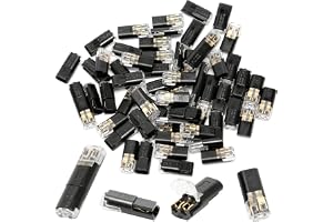 60-pack 2-stifts tryck-in trådkontakter, lödlös lågspänning snabbskarvsterminal för LED-remsor, lampor och strömbrytare, pass