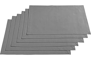 REDBEST Tischset, Platzset, Untersetzer Uni 6er-Pack Seattle, 100% Baumwolle - Robustes, glattes Gewebe, mit hochwertigem Kuvertsaum, grau Größe 30x45 cm (weitere Farben)