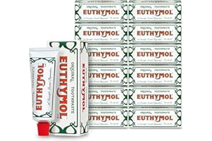 ‎EUTHYMOL Euthymol Oryginalna Pasta do zębów 75ml x 12, bez fluorków, antybakteryjna, ochrona jamy ustnej, czysta i zdrowa pasta do zębów i dziąseł, świeża mięta, codzienna pielęgnacja zębów z emalią jamy