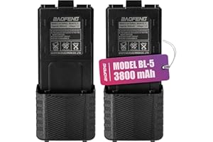 Mirkit BAOFENG UV-mk5 - Batería 3800 mAh Compatible con Radio Baofeng UV-mk5 Plus, Baofeng UV mk5, UV-mk5X3 / RD-mk5 / UV-mk5TP / UV-5X3 - Accesorios para Walkie Talkie Baofeng