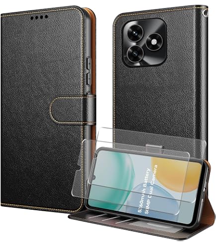 TAUYN Cover Custodia Folio in Pelle per Honor X5c Plus, Premium PU/TPU Pelle Flip Antiurto Wallet Case, con Supporto & Porta Carta. Blu scuro