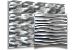 EURODECO Paneles 3D de plástico PVC para paredes y techos, para sala de juegos, diseño ondas, 20 unidades