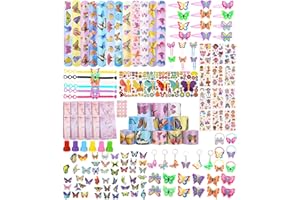 Jissta 150 pezzi Compleanno Giocattoli alla rinfusa per Feste Pinata, Bomboniere per feste, Braccialetto Tatuaggi per bambini Segnalibri Fermacapelli Borse Regalo