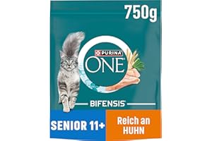 NESTLÉ PURINA ONE BIFENSIS Senior 11+ Katzenfutter trocken, reich an Huhn, 6er Pack (6 x 750g)