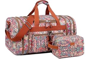 BAOSHA Multicolor Mujeres Bolsas de Viaje Duffel Weekender Bag Bolsa de Deporte para Mujer Carry on Saco de dormir con Neceser HB-21, Hs Printings, TRAVEL DUFFEL