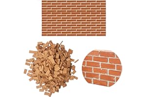 Cayway 420 Pz Mattoni in Miniatura Mini Modello Rossa 1:35 Costruzione per Micro Paesaggio, Fai Da Te Casa Delle Bambole in Mattoni Diorama Fairy