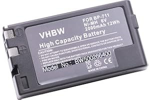 vhbw NiMH Akku 2000mAh (6V) kompatibel mit Videokamera Camcorder Canon H-640, H-660, H-680, H-800, H850, UC-1, UC-20, UCS-1 Ersatz für BP-711, BP-714, BP-718.