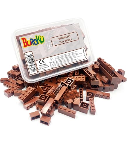 Blox 100 Mattoncini Marroni In Latta - Compatibili Con Altri Mattoncini, Alta Qualità Made In Italy, Per Bambini Da 3 Anni In Su - 3