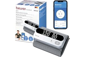 ‎BEURER Beurer BM 59 ciśnieniomierz naramienny, mankiet bez przewodów i kabli, wskaźnik LED ryzyka, wykrywanie arytmii, mankiet na 22-42 cm, z aplikacją, przesyłanie danych do Apple Health i innych