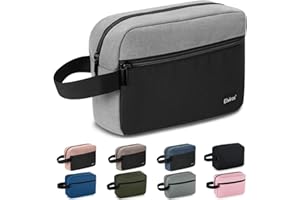 Elviros Travel Trousse de Toilette pour Homme - Trousse de Toilette à Suspendre - Petite Trousse Essentielle de Voyage pour Accessoires de Toilette, Noir&Gris