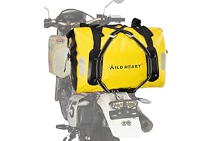 WILD HEART 55L 66L 77L Sac de Moto Sac de Sport pour Voyage, Moto, Cyclisme, Randonnée, Camping(50L, Jaune)