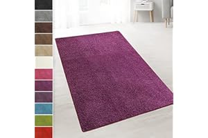 ‎CASA PURA casa pura Teppich Wohnzimmer Berry Flauschiger Teppich 66x100cm Läufer, weicher Wohnteppich Deko für Schlafzimmer, Kinderzimmer, Flur mit antirutsch Unterseite, Shaggy Hochfloor Barcelona