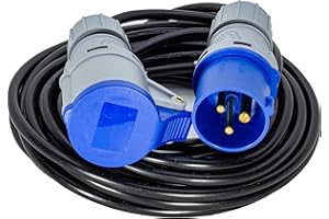 VSDITALIA - Prolunga Industriale 5 metri Spina e Presa CEE - Cavo 3G1.5 - Protezione IP44 - Camper Campeggio Cantiere Giardino (5 metri)