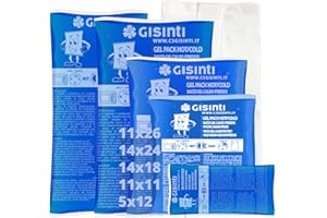 Gisinti Poche de Glace Réutilisables Effet Chaud Froid Poche de Gel Réutilisables pour Micro Onde & Congelateur + Pochette en tissu (5 pièces)