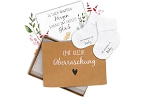 Amari® Babysocken Geschenkset – „Wir bekommen ein Baby“ – Schwangerschaft verkünden mit süßer Geschenkbox – Perfektes Baby Geschenk für werdende Großeltern