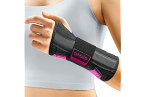 FREETOO Carpal Tunnel Wrist Supports Brace Fit Left Hand Night Support, Fitted Wrist Splint for Tendonitis Arthritis Pain Relief, Hand Support Splint for RSI, Sprain - For Women and Men (Pink, S/M)